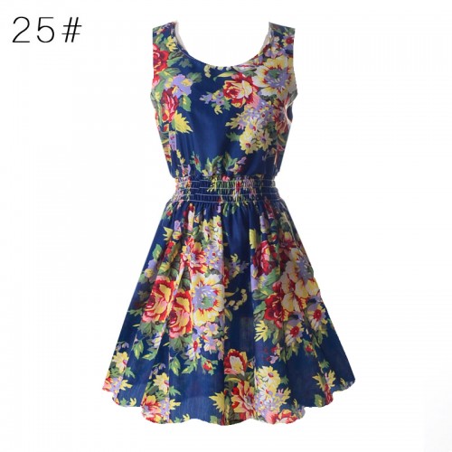 Sleeveless Printed Floral Slim Tank Mini Dress (24)